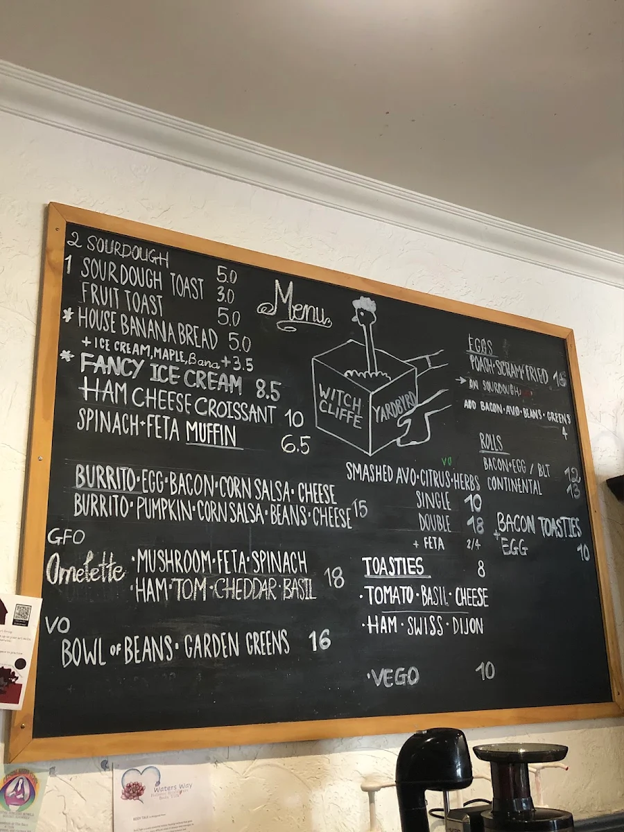 Menu, YARDBYRD
