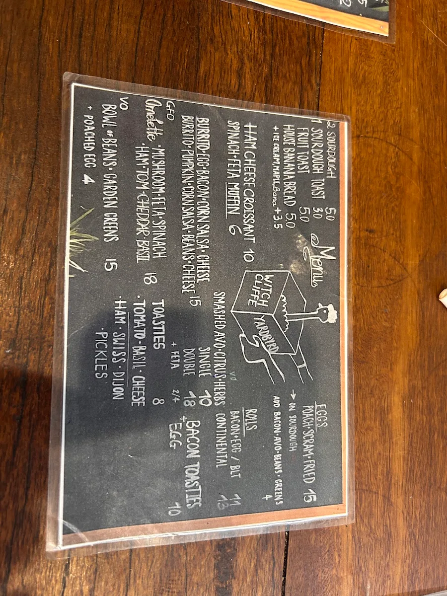Menu, YARDBYRD