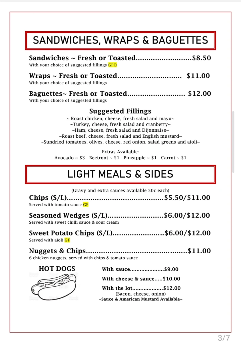 Menu, Emporium Bakehouse