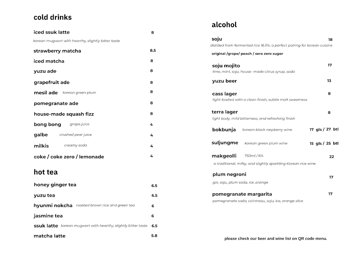 Menu, sujeo