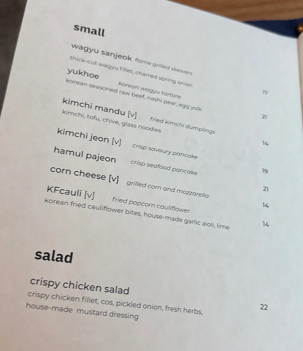 Menu, sujeo