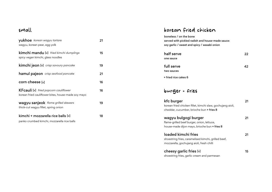 Menu, sujeo
