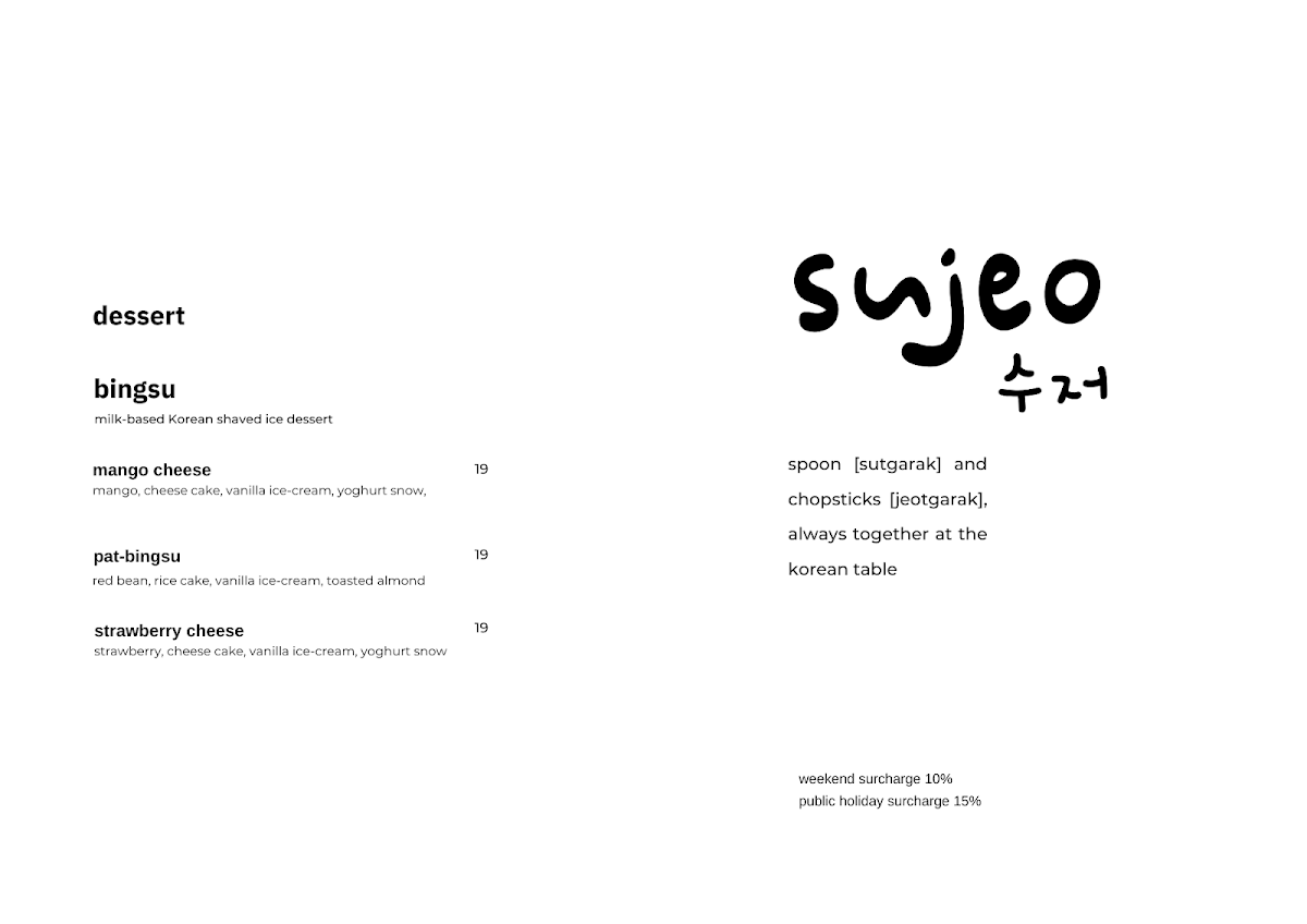 Menu, sujeo
