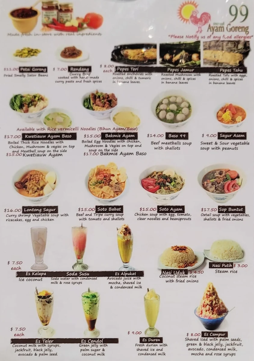 Menu, Ayam Goreng 99