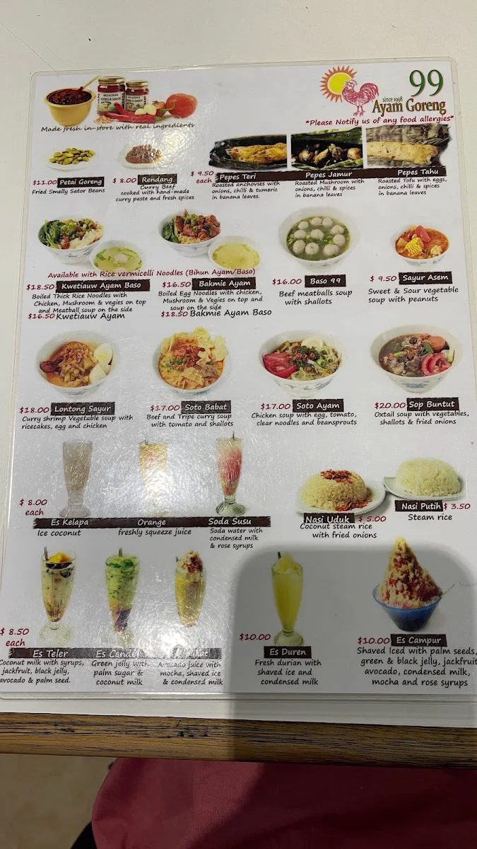Menu, Ayam Goreng 99