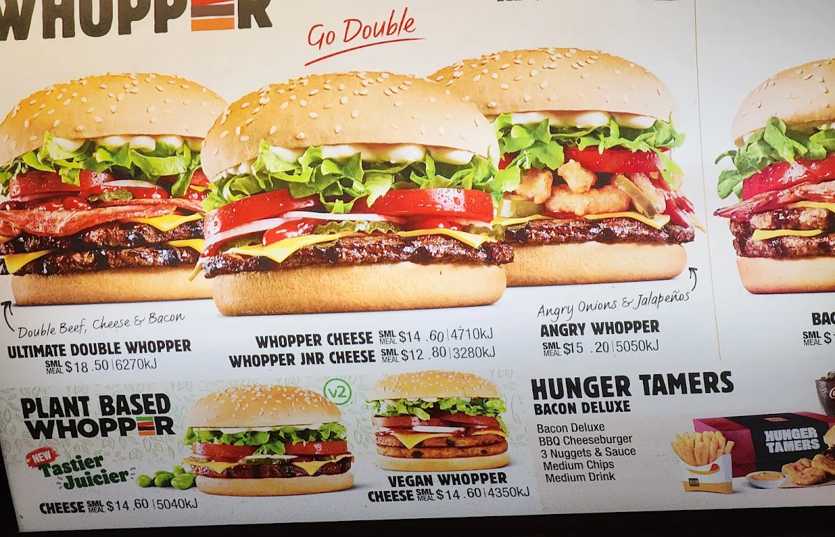 Menu, Hungry Jack's