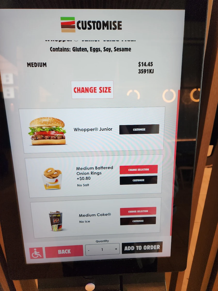Menu, Hungry Jack's
