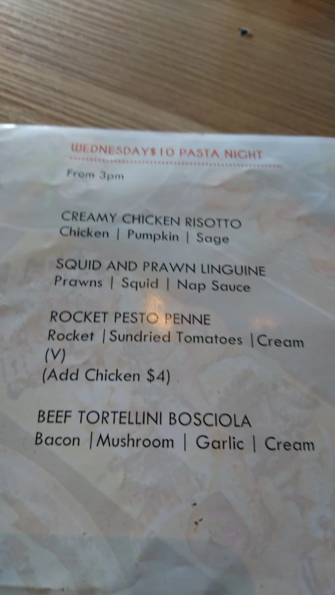 Menu, Barenz