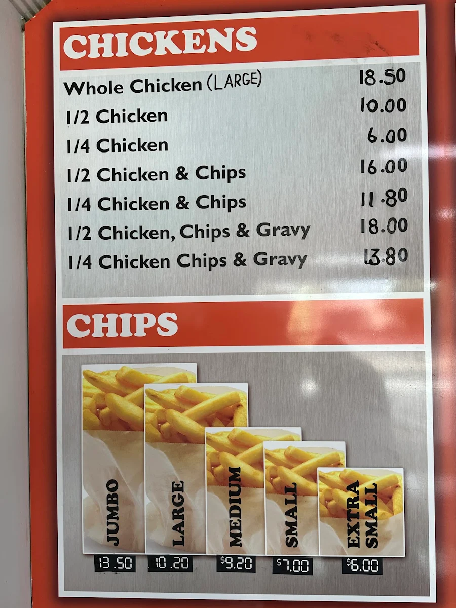 Menu, Chicken Plaza