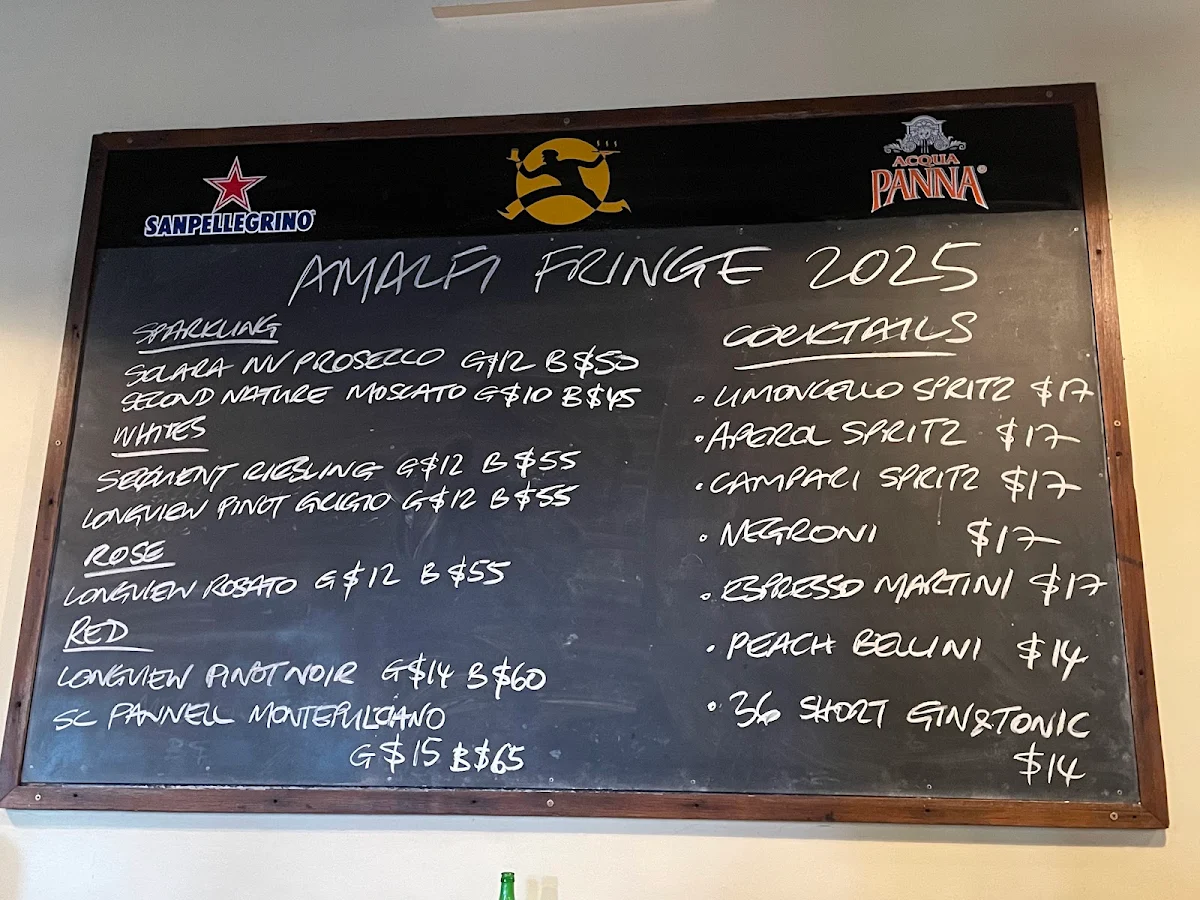 Menu, Amalfi Pizzeria Ristorante
