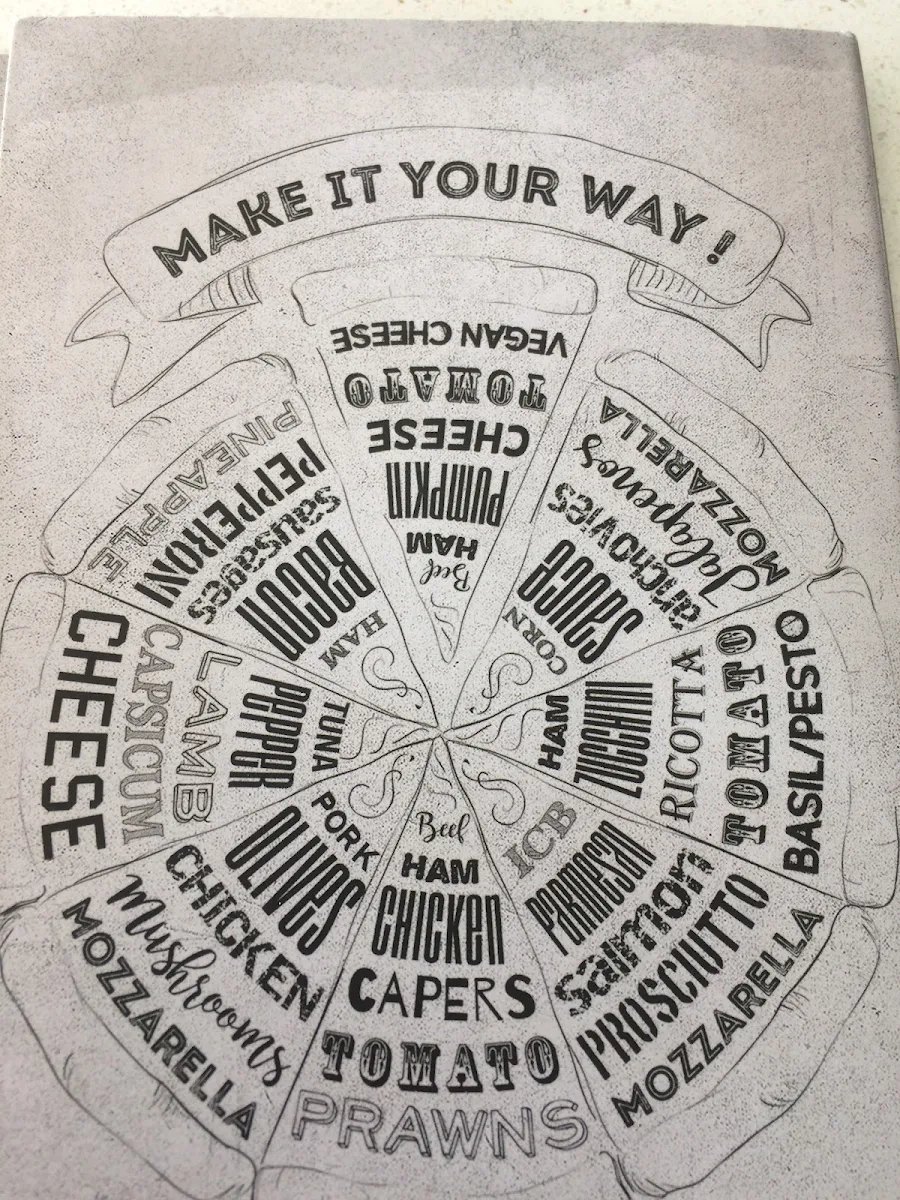 Menu, Rise City Beach