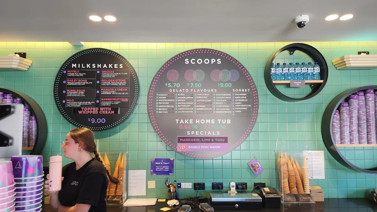Menu, Augustus Gelatery - Yarraville