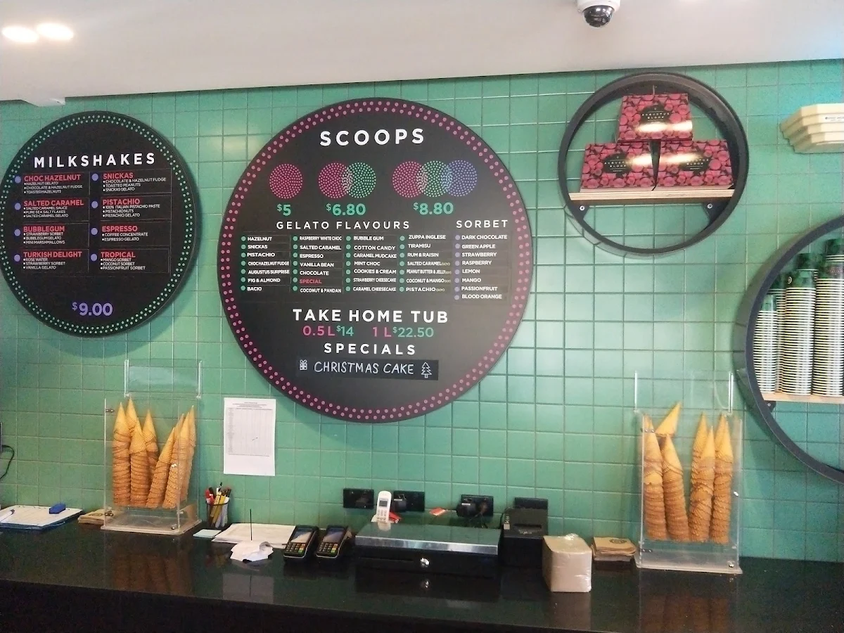 Menu, Augustus Gelatery - Yarraville