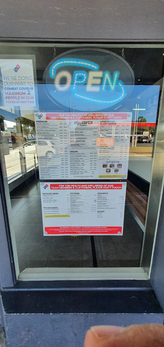 Menu, Domino's Pizza East Fremantle