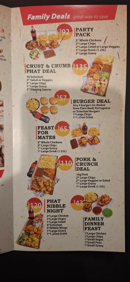 Menu, Phat chicken Glendale