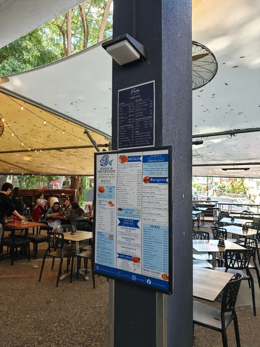 Menu, Fish's Seafood Market