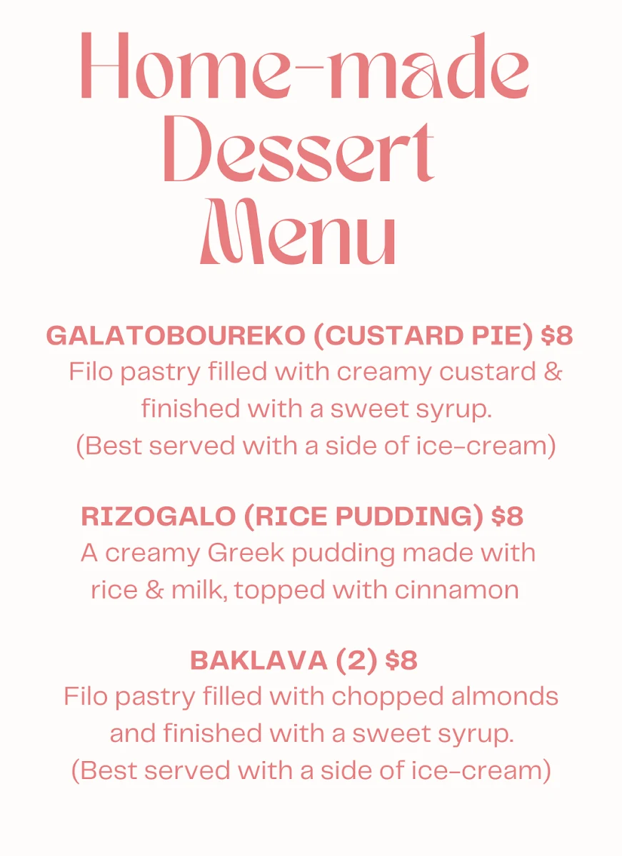 Menu, Fish's Seafood Market