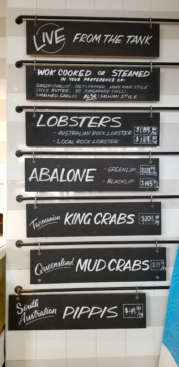 Menu, Fish's Seafood Market