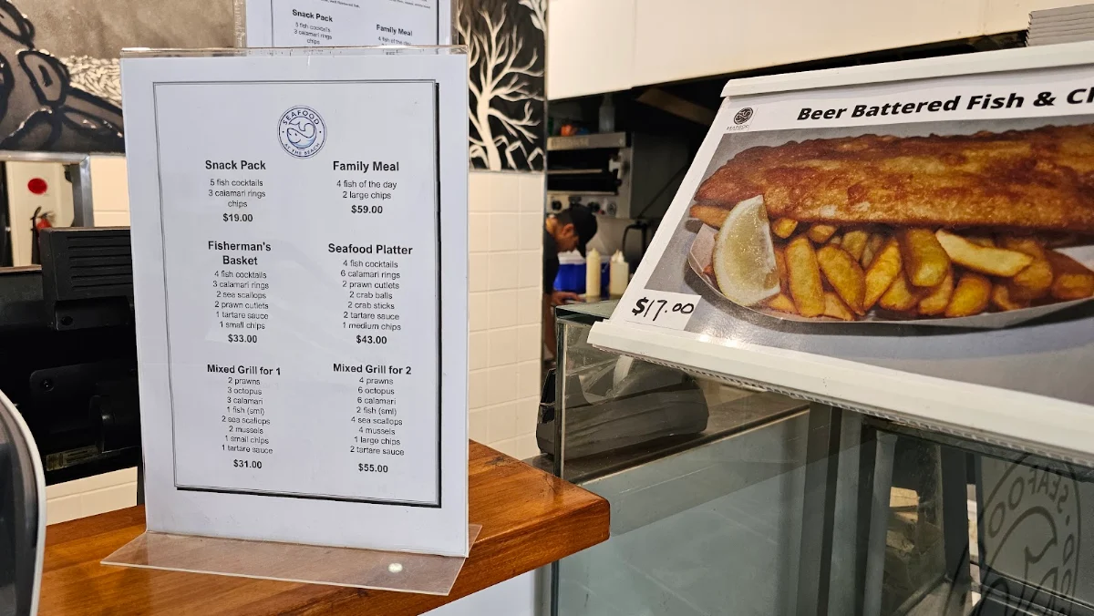 Menu, Seafood at the Beach