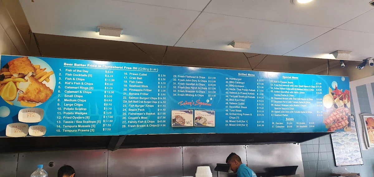 Menu, Seafood at the Beach