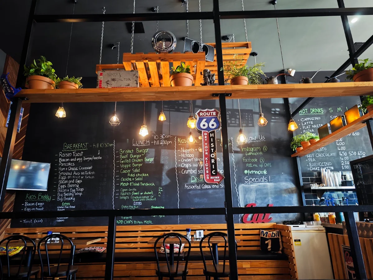 Menu, Fuel me up Cafe