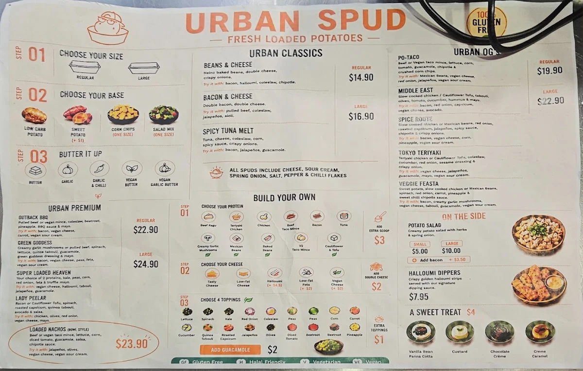 Menu, Urban Spud
