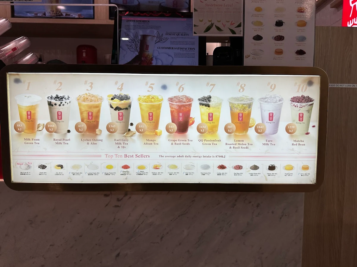 Menu, Gong Cha Punchbowl