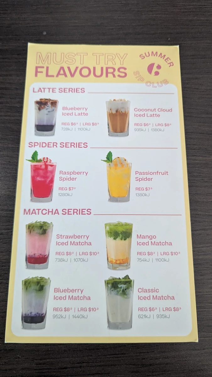 Menu, The Coffee Club (Mango Hill)