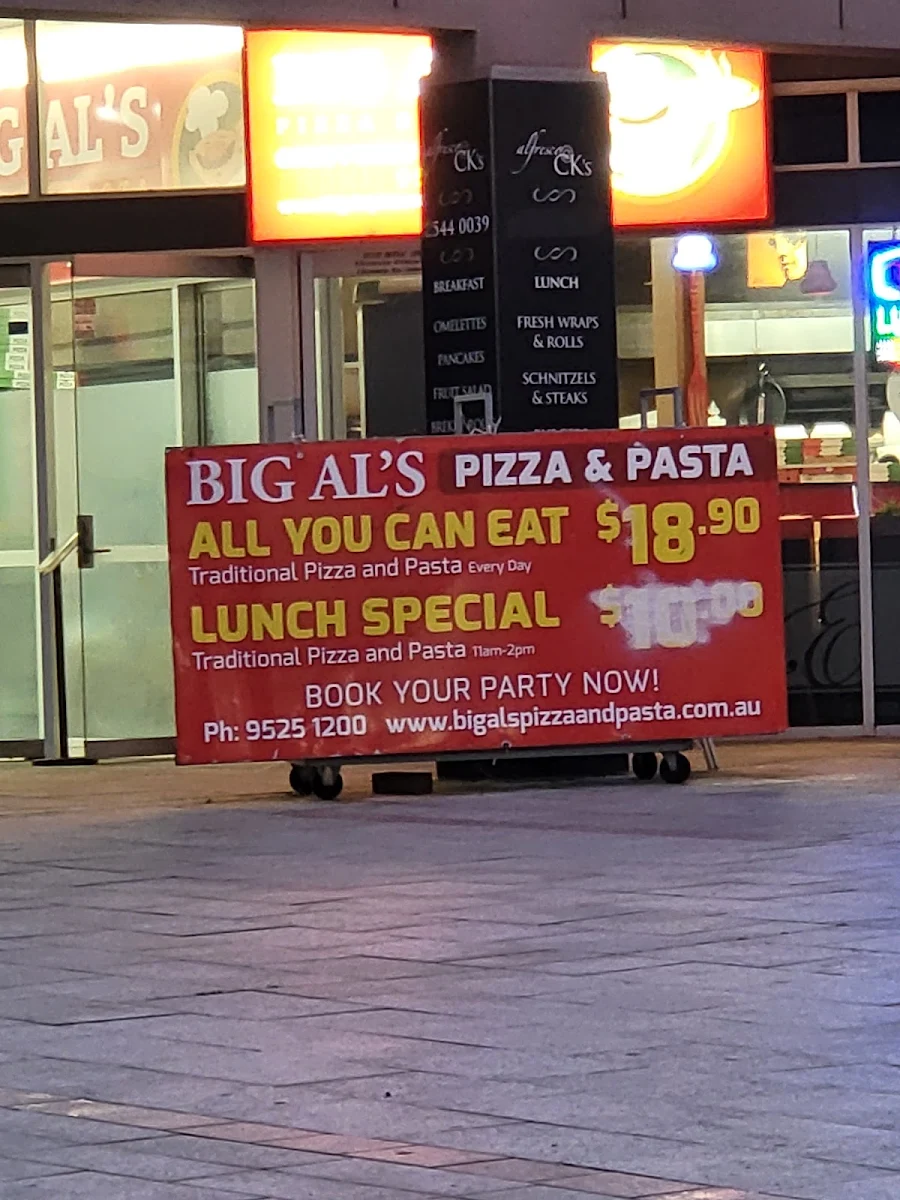 Menu, Big Al's Pizza & Pasta