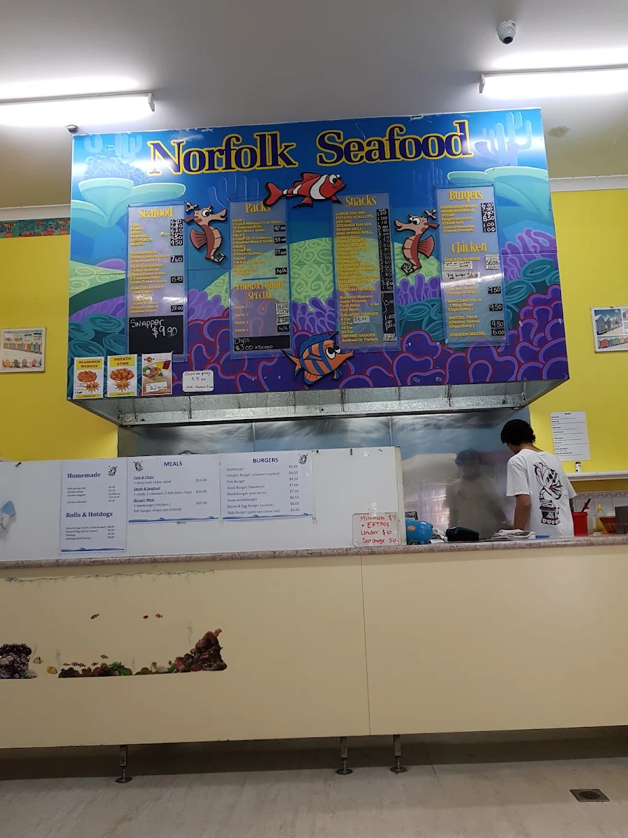Menu, Norfolk Seafood & Takeaway