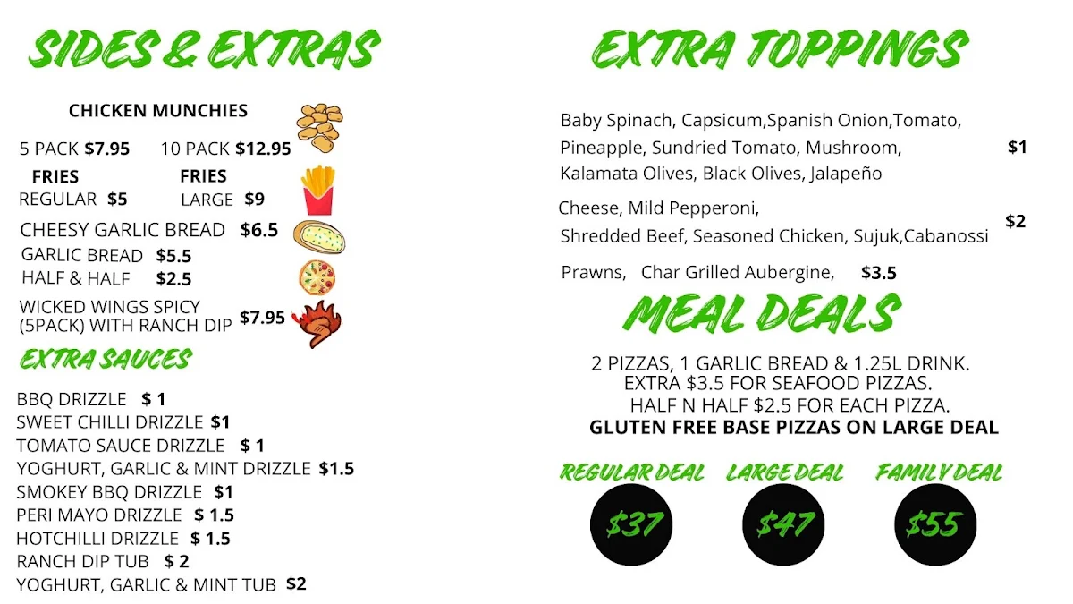 Menu, Ofano's Pizza Mansfield