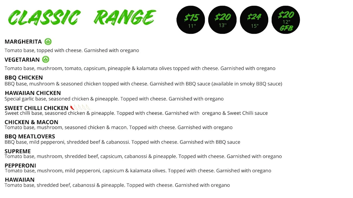 Menu, Ofano's Pizza Mansfield