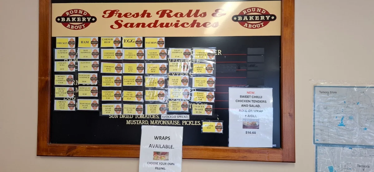 Menu, Roundabout Bakery