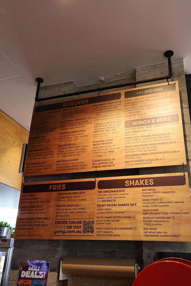 Menu, YOMG Berwick