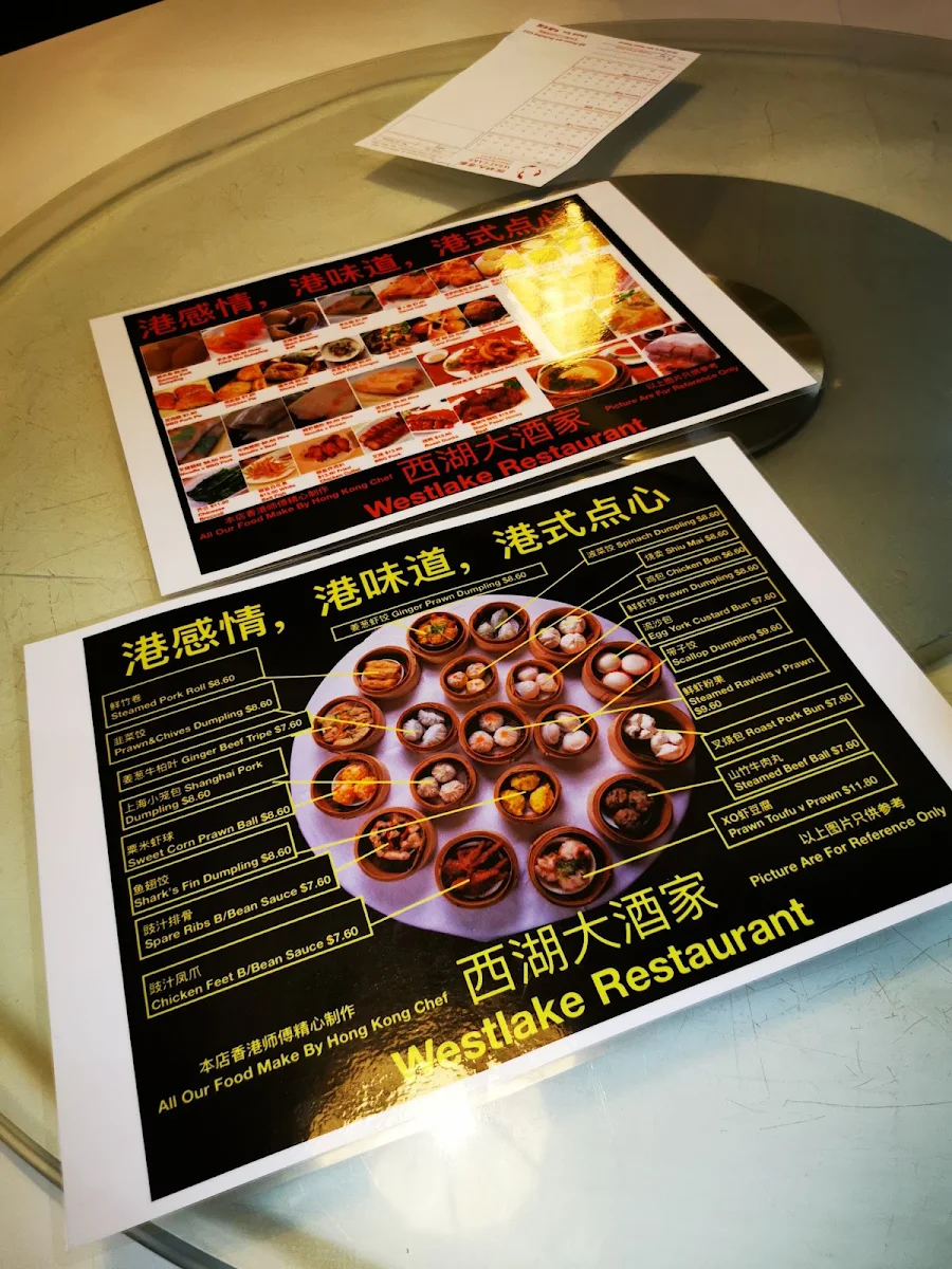 Menu, West Lake Restaurant