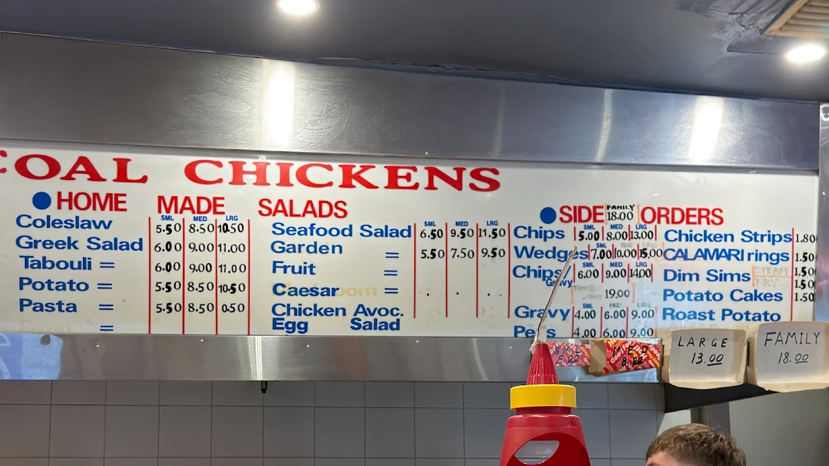 Menu, Amigos Charcoal Chicken