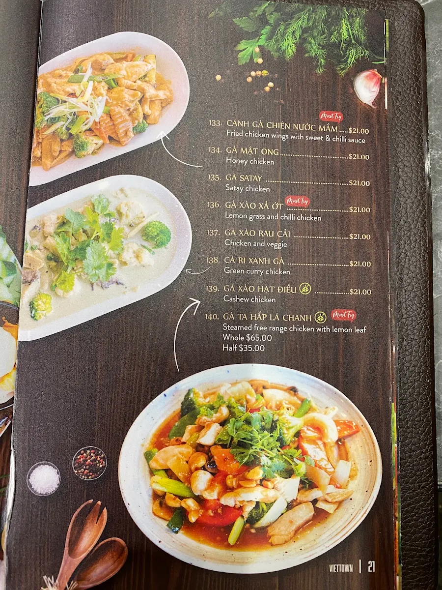 Menu, VietTown Girrawheen