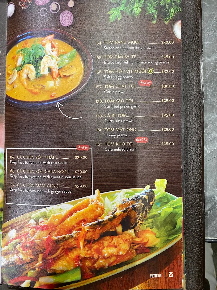 Menu, VietTown Girrawheen