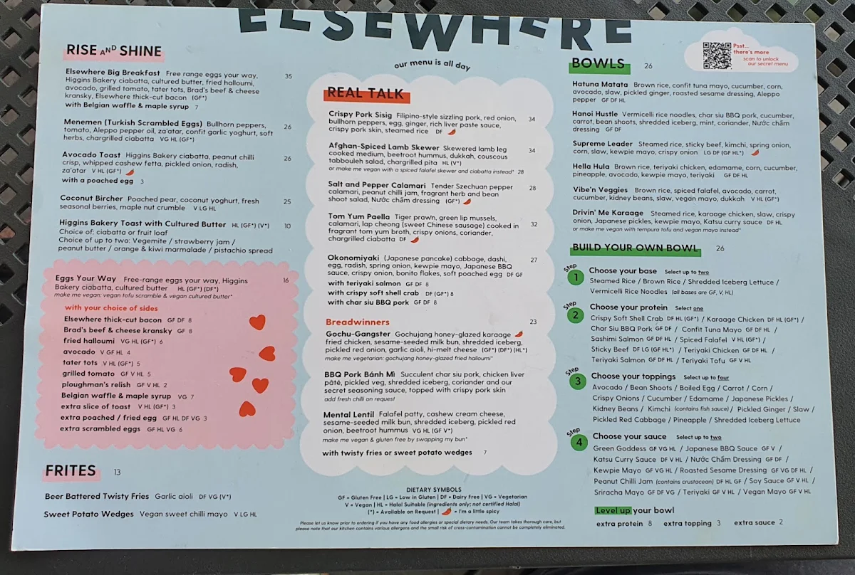 Menu, Bar Sam