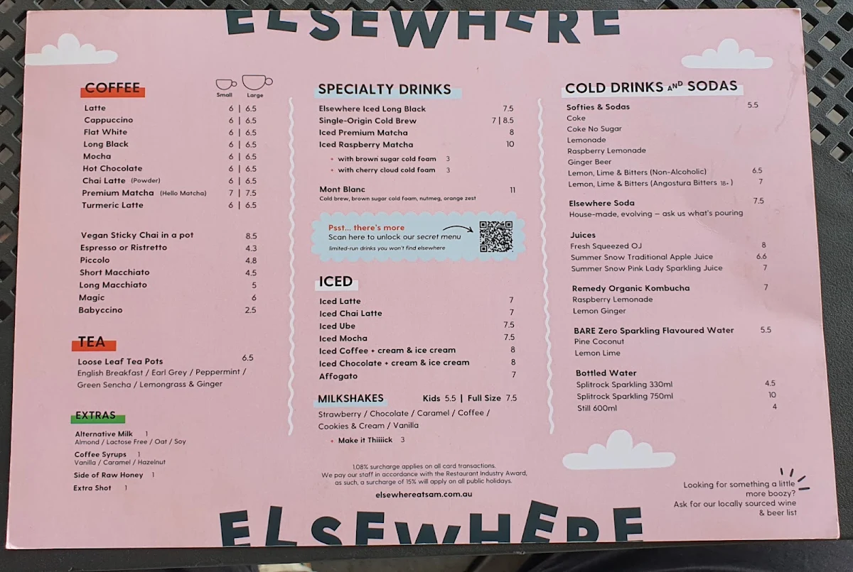 Menu, Bar Sam
