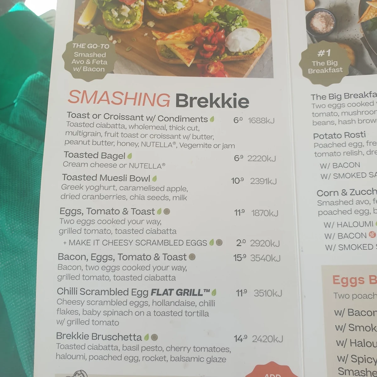 Menu, The Coffee Club