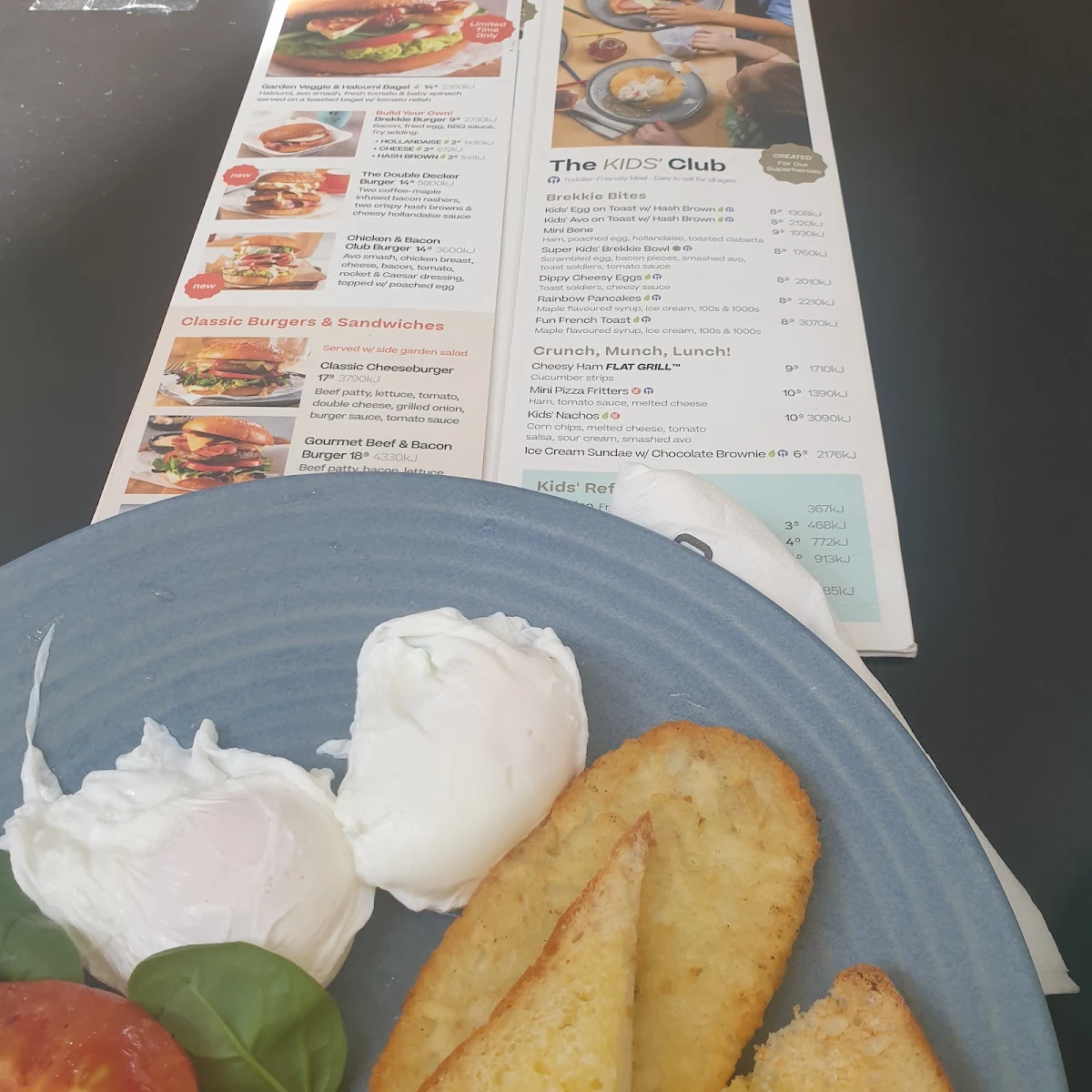 Menu, The Coffee Club