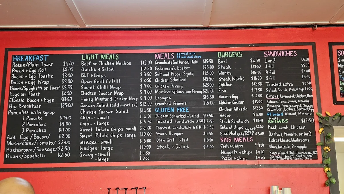 Menu, A Little Different Cafe