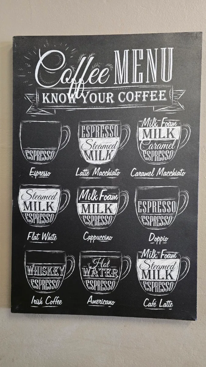 Menu, A Little Different Cafe