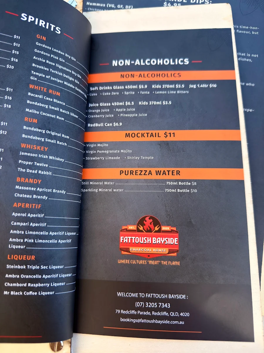 Menu, Fattoush Bayside