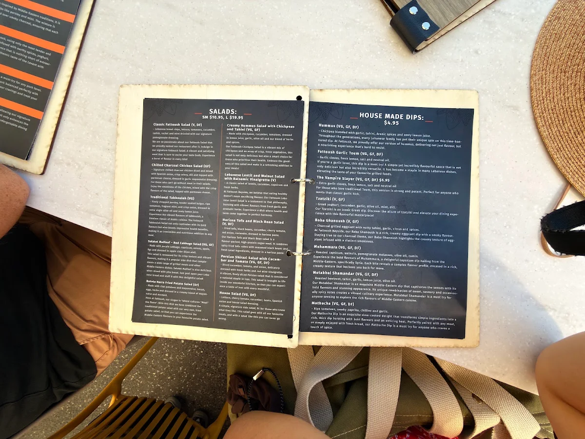 Menu, Fattoush Bayside