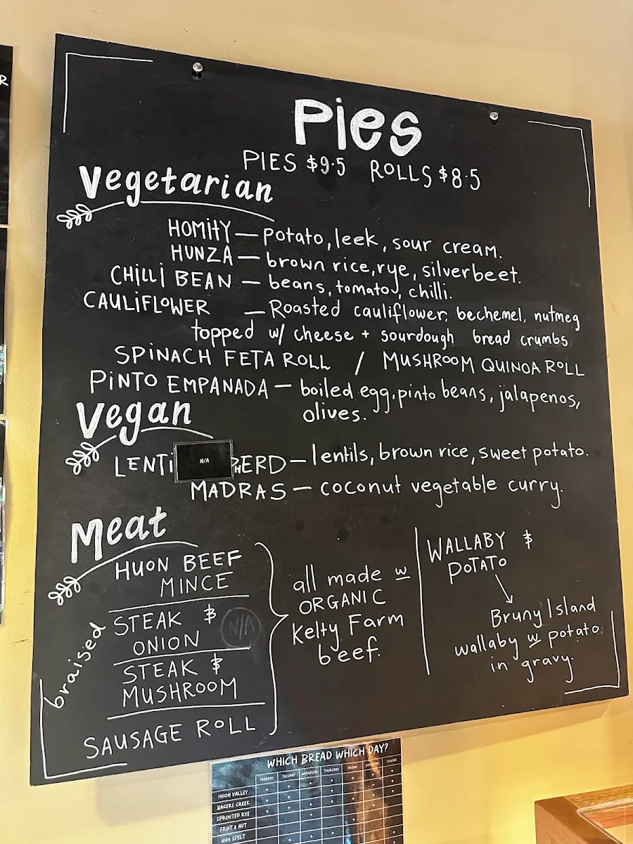 Menu, Summer Kitchen Bakery