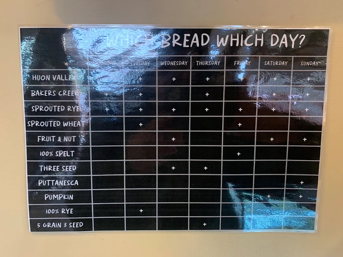 Menu, Summer Kitchen Bakery