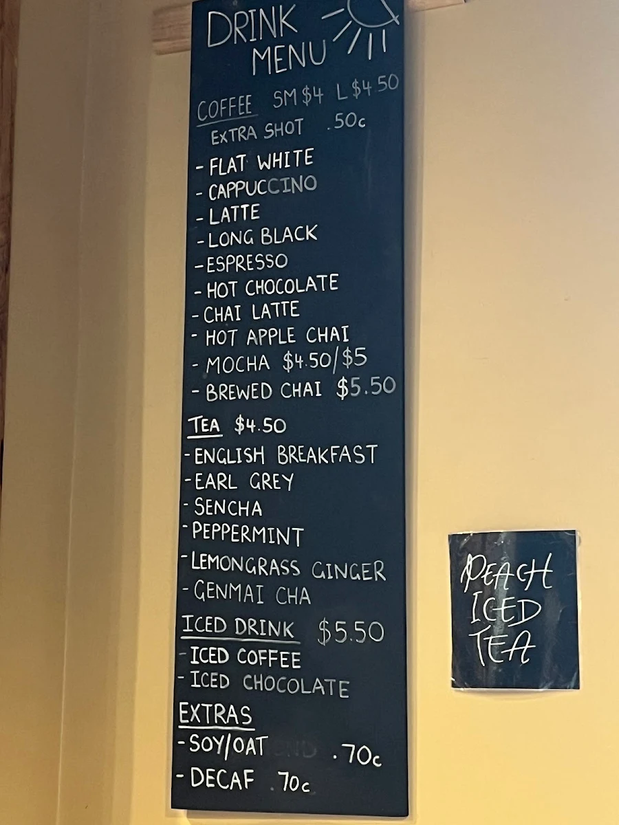 Menu, Summer Kitchen Bakery