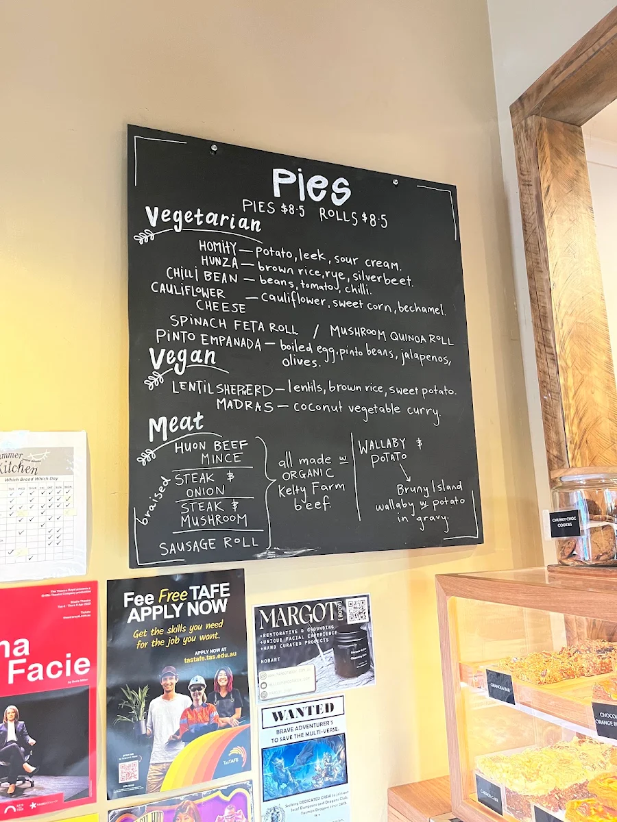 Menu, Summer Kitchen Bakery